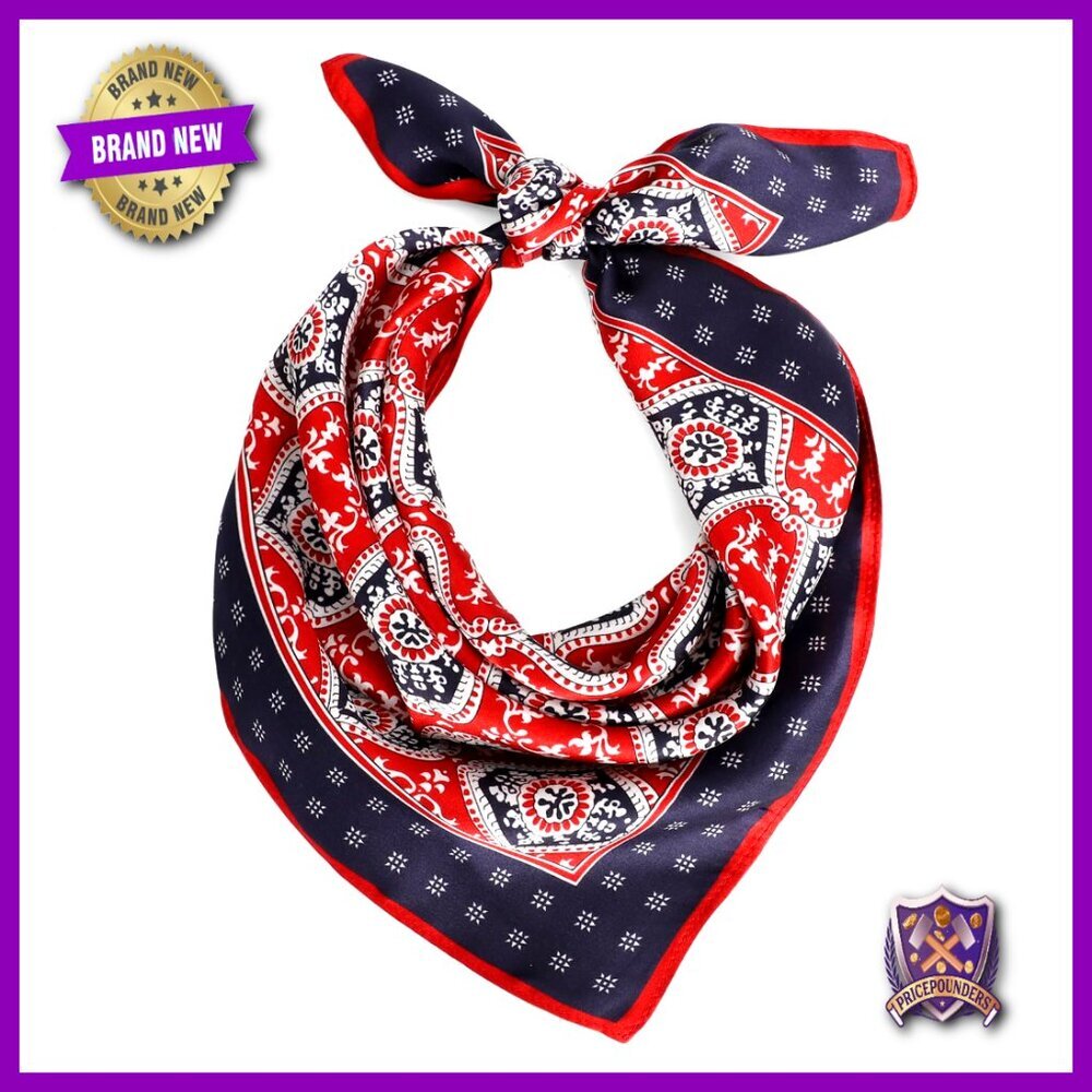 21 Inch Square Silk Scarf, 100% Mulberry Silk, Lightweight Head Wrap & Neck